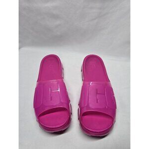 UGG Women’s Jelly Clear Slides Dragon Fruit/Hot Pink Platform Sandals Size 10